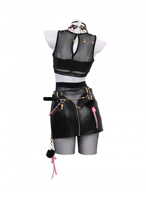 Game Naraka Bladepoint Halloween Cosplay Feria Shen Justice Feline Costume Set