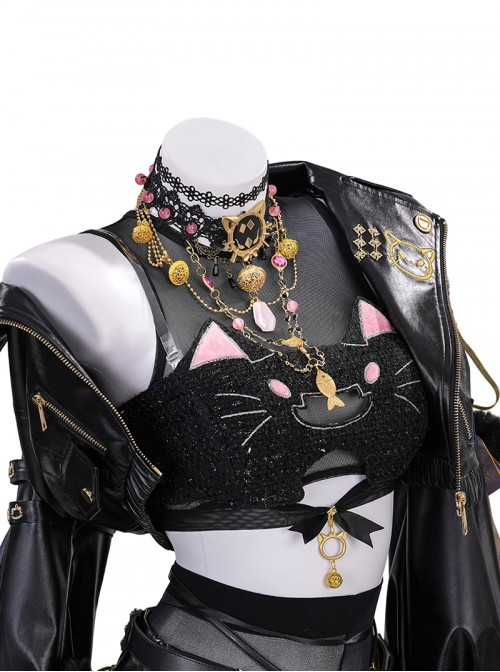 Game Naraka Bladepoint Halloween Cosplay Feria Shen Justice Feline Costume Set