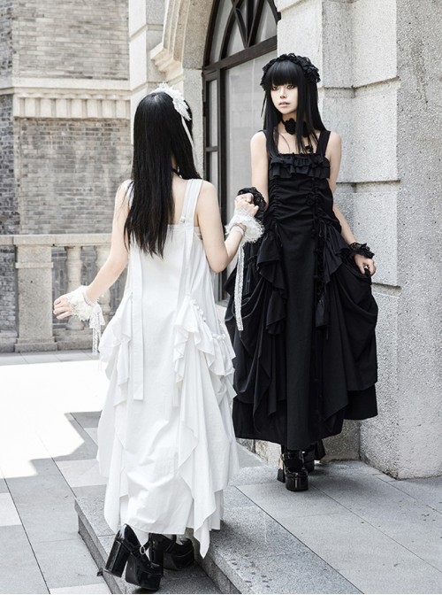 Dream Series Kawaii Fashion Music Festival Versatile Retro Trendy Big Pleated Hem Sleeveless Dress Set