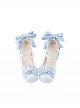 Sweet Lolita Exquisite Elegant Satin Bowknot Waterproof Platform Thick High Heels Mary Jane Shoes