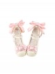Sweet Lolita Exquisite Elegant Satin Bowknot Waterproof Platform Thick High Heels Mary Jane Shoes