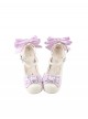 Sweet Lolita Exquisite Elegant Satin Bowknot Waterproof Platform Thick High Heels Mary Jane Shoes