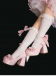 Sweet Lolita Exquisite Elegant Satin Bowknot Waterproof Platform Thick High Heels Mary Jane Shoes