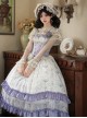 Iris Secret Series Classic Lolita Delicate Elegant Country Style Retro Square Collar Chiffon Purple Sleeveless Dress Set