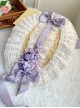 Iris Secret Series Classic Lolita Delicate Elegant Country Style Retro Square Collar Chiffon Purple Sleeveless Dress Set
