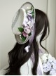 Iris Series Classic Lolita Purple Retro Square Collar High Waist Chiffon Lace Bubble Sleeve Dress Flat Cap Brooch Set