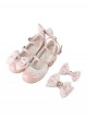 Love Lace Series Sweet Lolita Elegant Lace Pearl Chiffon Mid-Heel Mary Jane Shoes