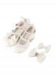 Love Lace Series Sweet Lolita Elegant Lace Pearl Chiffon Mid-Heel Mary Jane Shoes