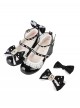 Love Lace Series Sweet Lolita Elegant Lace Pearl Chiffon Mid-Heel Mary Jane Shoes
