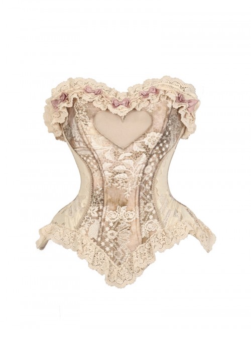 Goddess Of Love Poetic Box Series Classic Lolita Elegant Light Apricot Fishbone Corset Waist Top
