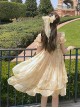 Asymmetrical Design Kawaii Fashion Yellow Sunflower Country Style Chiffon Sleeveless Halter Dress