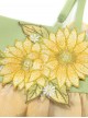 Asymmetrical Design Kawaii Fashion Yellow Sunflower Country Style Chiffon Sleeveless Halter Dress