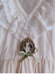 Devoted Lily Valley Classic Lolita Green Ribbon Bow European Vintage Frame Necklace