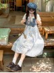 Casual Vacation Style Kawaii Fashion Blue Denim Plaid Patchwork Suspenders Dress