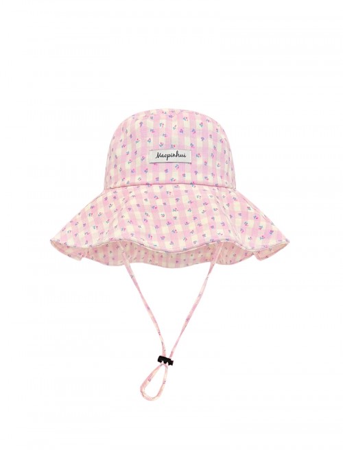 Summer Vacation Sweet Kawaii Fashion Mini Floral Gingham Sunshade Fisherman Hat