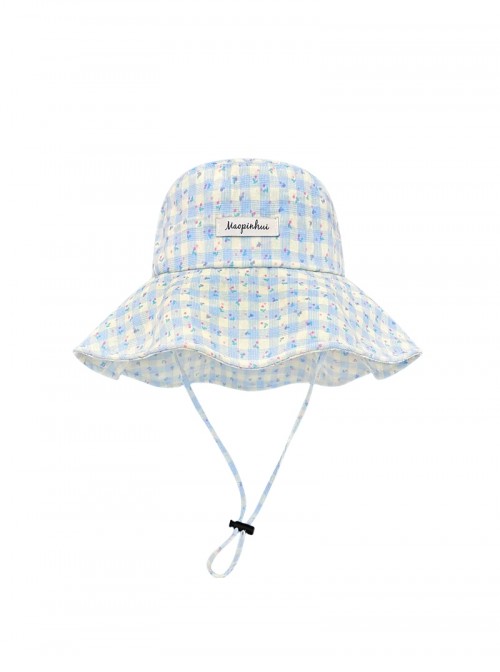 Summer Vacation Sweet Kawaii Fashion Mini Floral Gingham Sunshade Fisherman Hat
