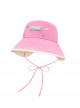 Summer Vacation Sun Block Casual Kawaii Fashion Button Trim Tie Fisherman Hat