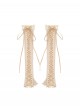 Love Poem Box Series Classic Lolita Apricot Vintage Versatile Ribbon Tie Long Sleeves Gloves