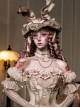 Love Poem Box Series Classic Lolita Apricot Elegant Pearl Chain Lace Ribbon Necklace