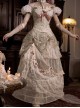 Love Poem Box Series Classic Lolita Apricot Spahl Vintage Gorgeous Floral Lace Skirt