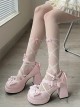 Cute Girl Japanese Sweet Lolita Bowknot Chunky Heel Platform Mary Jane Pumps