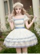 Sea Salt Iced Tea Series Sweet Lolita Elegant Apricot Square Neck Short Bubble Sleeve Dress