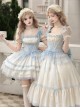 Sea Salt Iced Tea Series Classic Lolita Versatile Light Blue Lace Ribbon Tie Bowknot Corset Belt