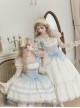 Sea Salt Iced Tea Series Classic Lolita Versatile Light Blue Lace Ribbon Tie Bowknot Corset Belt