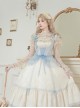 Sea Salt Iced Tea Series Classic Lolita Versatile Light Blue Lace Ribbon Tie Bowknot Corset Belt