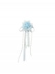 Sea Salt Iced Tea Series Classic Lolita Light Blue Rose Pearl Chain Brooch