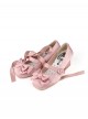Sissi Series Sweet Lolita Elegant Satin Bowknot Ballet Style Ribbon Square Toe Mary Jane Shoes