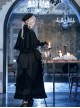 Mysterious Master Series Gothic Lolita Steampunk Style Black Elegant Lace Pleated Tail Long Skirt Set