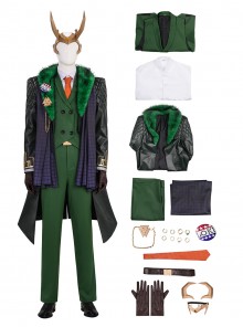 Marvel Rivals Halloween Cosplay Loki Laufeyson Presidential Attire Chaos Costume Set Without Shoes And Headdress