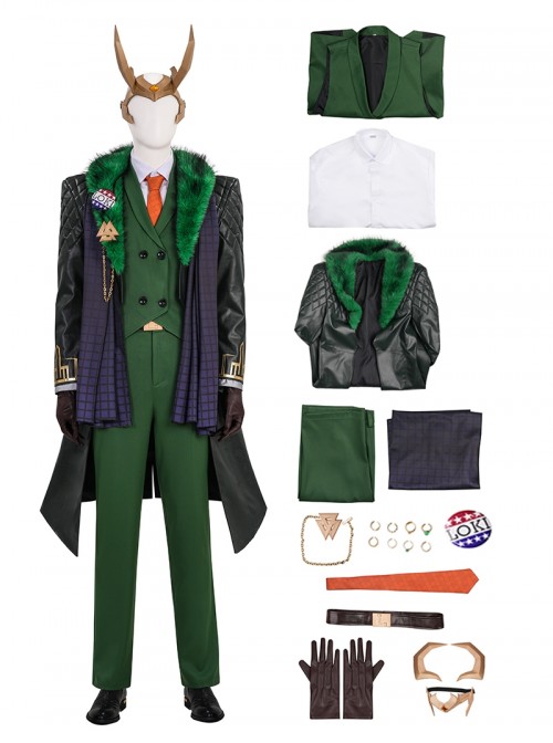 Marvel Rivals Halloween Cosplay Loki Laufeyson Presidential Attire Chaos Costume Set Without Shoes And Headdress