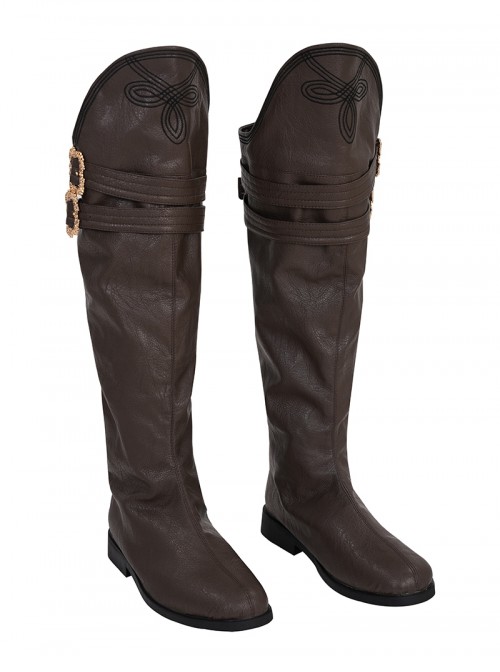 Game Devil May Cry 3 Halloween Cosplay Vergil Accessories Brown Boots