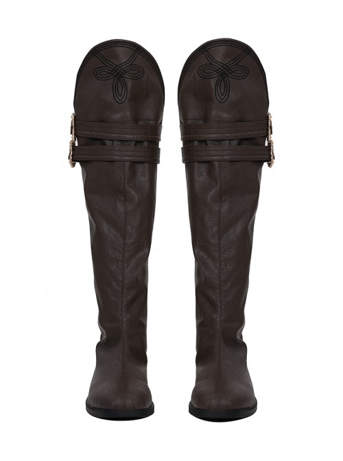 Game Devil May Cry 3 Halloween Cosplay Vergil Accessories Brown Boots