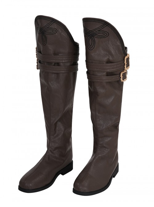 Game Devil May Cry 3 Halloween Cosplay Vergil Accessories Brown Boots