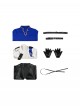 Final Fantasy XIV Halloween Cosplay Prince Dragon Knight Blue Cosplay Men's Costume Set
