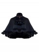 Mysterious Master Series Gothic Cool Steampunk Style Black Striped Detachable Collar Cape