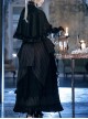 Mysterious Master Series Gothic Cool Steampunk Style Black Striped Detachable Collar Cape