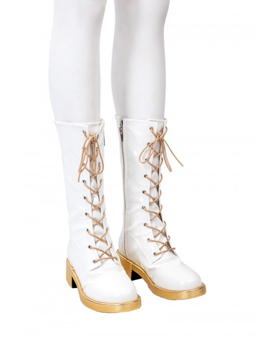Animated Movie K-Pop Demon Hunters Halloween Cosplay Zoey Accessories White Boots