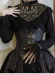 Mysterious Master Series Gothic Style Black Steampunk Embossed Patchwork Leather Corset Waistband