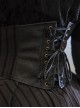 Mysterious Master Series Gothic Style Black Steampunk Embossed Patchwork Leather Corset Waistband