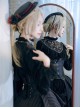 Mysterious Master Series Gothic Steampunk Imitation Rose Black Flat Top Soft Tulle Beret
