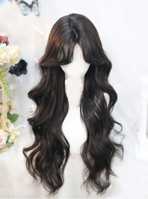 Daily Elegance Classic Lolita Full Head Big Waves Middle Parted Long Curly Wig
