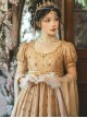 Sunset Radiance Series Classic Lolita Apricot Elegant Delicate Tulle Gloves