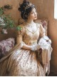 Sunset Radiance Series Classic Lolita Apricot Elegant Delicate Tulle Gloves