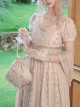 Sunset Radiance Series Classic Lolita Apricot Elegant Delicate Tulle Gloves