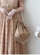 Sunset Glow Series Classic Lolita Apricot Delicate Gold Foil Diamond-shaped Bead Tassel Handbag