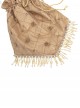 Sunset Glow Series Classic Lolita Apricot Delicate Gold Foil Diamond-shaped Bead Tassel Handbag